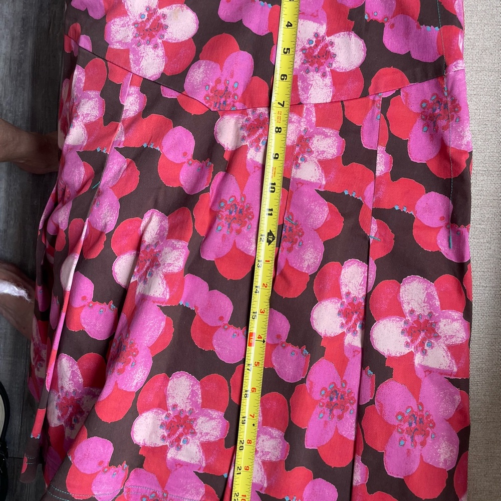 Anthropologie Oilily Women's Pink Red Floral Print Pleated A-Line Skirt Medium - Picture 9 of 9